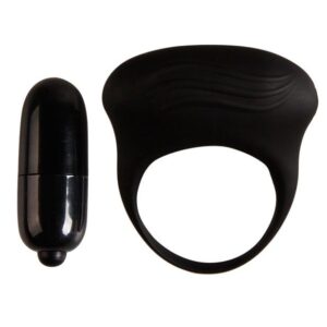 For Him-Bertram Anello Vibratore Nero-Silicone