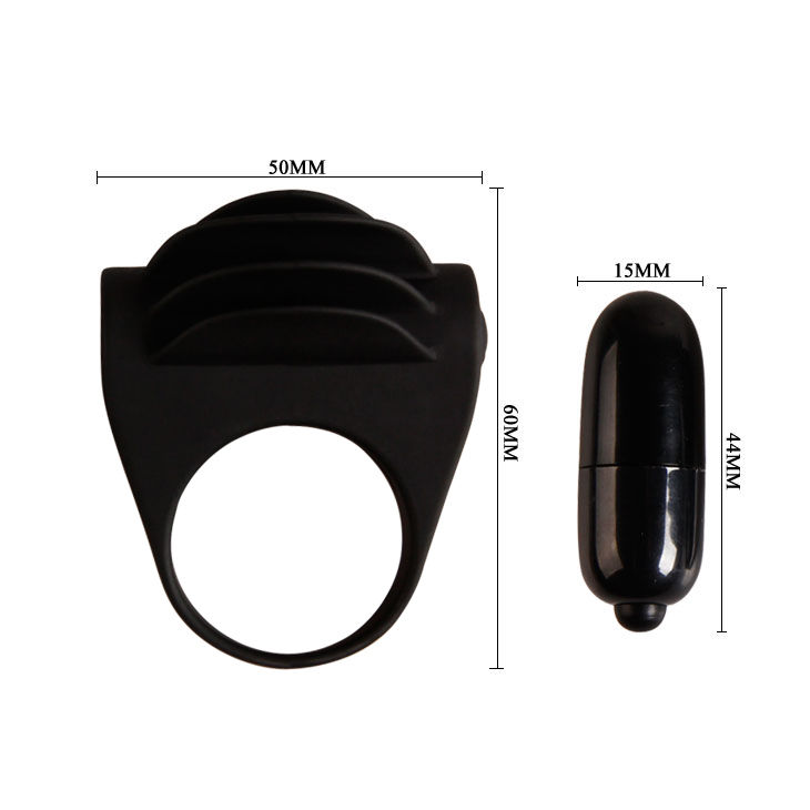 For Him-Chester Black Anello Vibratore-Silicone — PRETTY LOVE · Anelli & Guaine per pene (immagine 6)