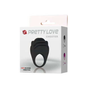 For Him-Chester Black Anello Vibratore-Silicone — PRETTY LOVE · Anelli & Guaine per pene (immagine 9)