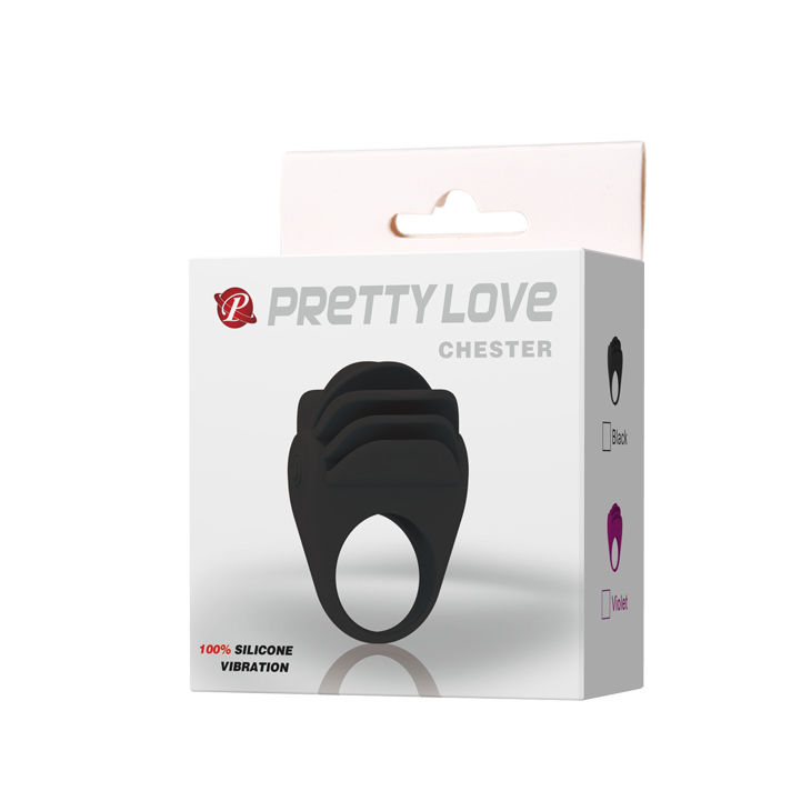 For Him-Chester Black Anello Vibratore-Silicone — PRETTY LOVE · Anelli & Guaine per pene (immagine 9)