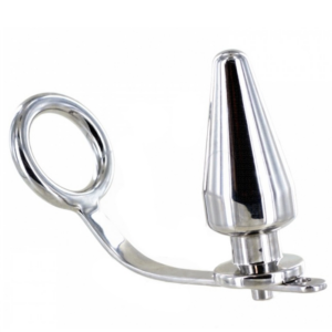 Metal Hard-Anello in acciaio con Plug anale 80 X 55 mm