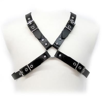 Leather Body-Imbracatura Nero con Fibbie per Uomini-Pelle Ecologico · Accessori BDSM