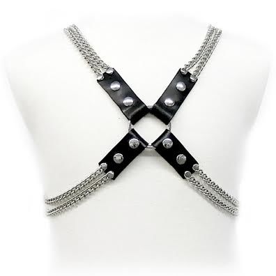 Leather Body-Imbracatura con Catene-Metallo · Accessori BDSM