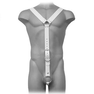 Leather Body-Imbracatura Bdsm per Uomini Bianco-Pelle Ecologica · Accessori BDSM