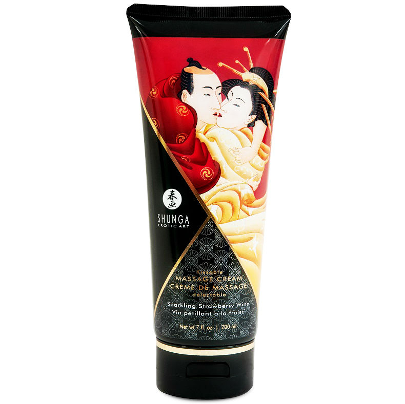 Shunga Massage Cream-Crema da Massaggio Fragole e Cava 200 Ml