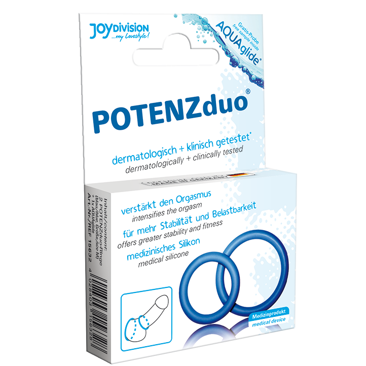 Joydivision Potenzduo-Potenzduo Blue Rings - M 2 Joydivision Potenzduo-Potenzduo Blue Rings - M · Anelli & Guaine per pene (imaginea 2)