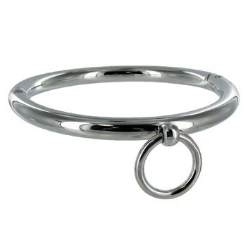 Metal Hard-Collana Bdsm con Anello 18cm