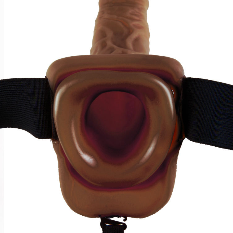 Fetish Fantasy Series-Strap-on Vuoto 22.9cm con testicoli, Marrone-PVC — PIPEDREAMS · Anelli & Guaine per pene (imaginea 5)