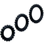 Baile For Him-Titanio Set 3PCS Anello Pene Nero 2.8 + 2.4 + 1.9 cm · Anelli & Guaine per pene