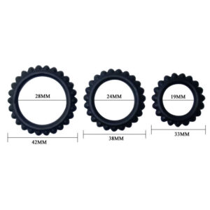 Baile For Him-Titanio Set 3PCS Anello Pene Nero 2.8 + 2.4 + 1.9 cm 8 Baile For Him-Titanio Set 3PCS Anello Pene Nero 2.8 + 2.4 + 1.9 cm · Anelli & Guaine per pene (imaginea 3)