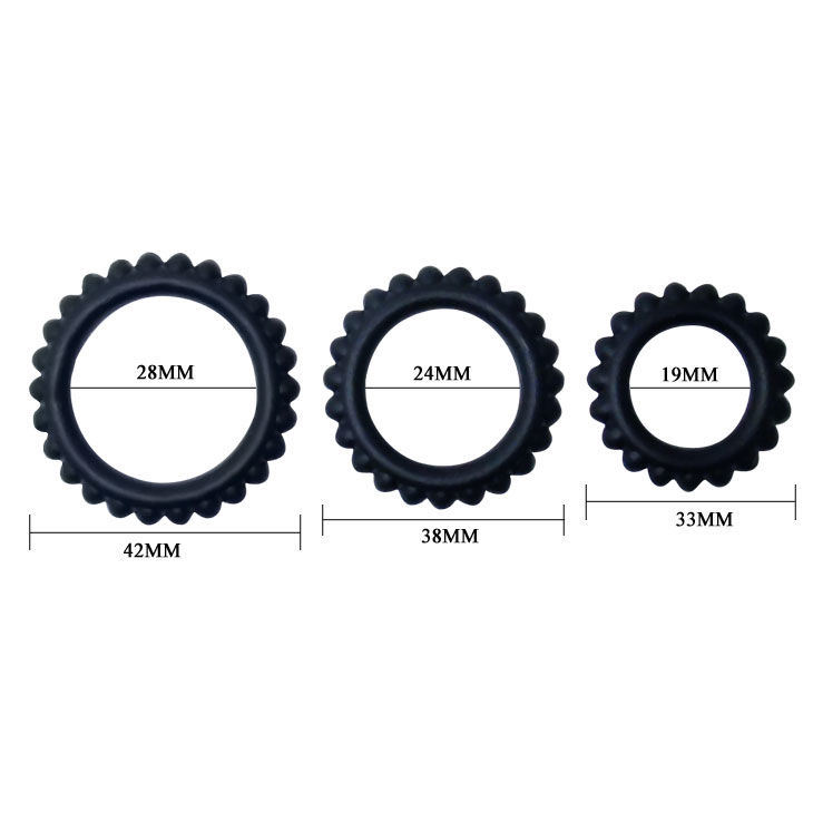 Baile For Him-Titanio Set 3PCS Anello Pene Nero 2.8 + 2.4 + 1.9 cm 3 Baile For Him-Titanio Set 3PCS Anello Pene Nero 2.8 + 2.4 + 1.9 cm · Anelli & Guaine per pene (imaginea 3)
