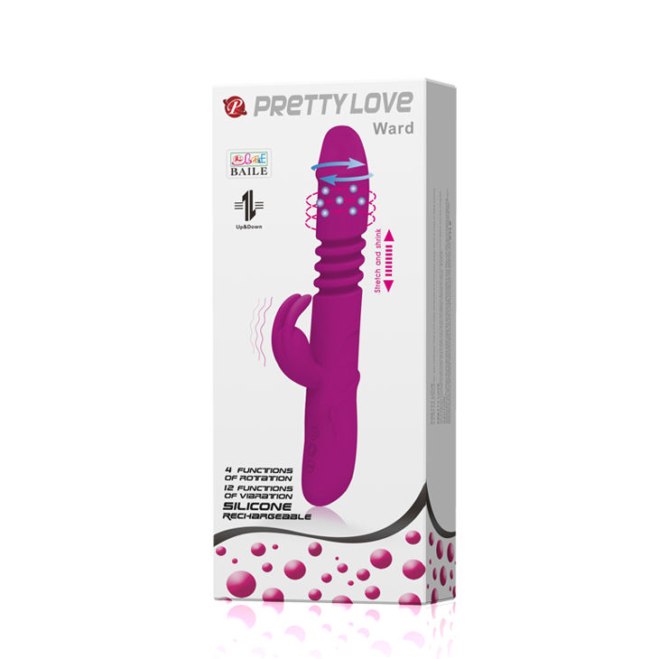 High Tech-Ward Rabbit Up & Down-Silicone, 12 velocità, Ricaricabile — PRETTY LOVE · Vibratori (imaginea 8)