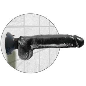 King Cock-Vibratore realistico con testicoli Nero 23 cm — PIPEDREAMS · Vibratori (imaginea 3)