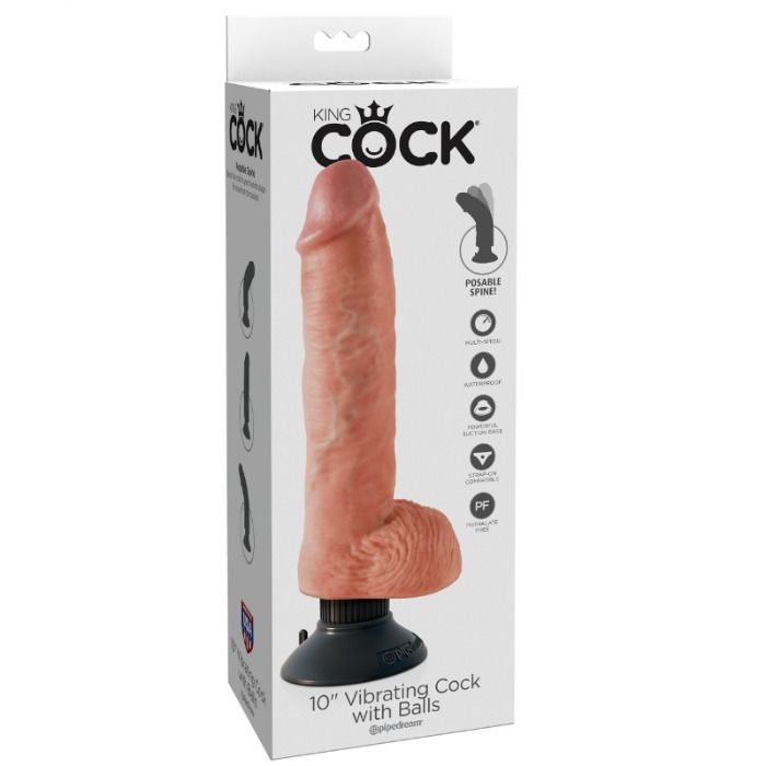 King Cock-25.5 Cm Vibratore Pene con Testicoli, Nero-Waterproof 3 King Cock-25.5 Cm Vibratore Pene con Testicoli, Nero-Waterproof — PIPEDREAMS · Vibratori (imaginea 3)