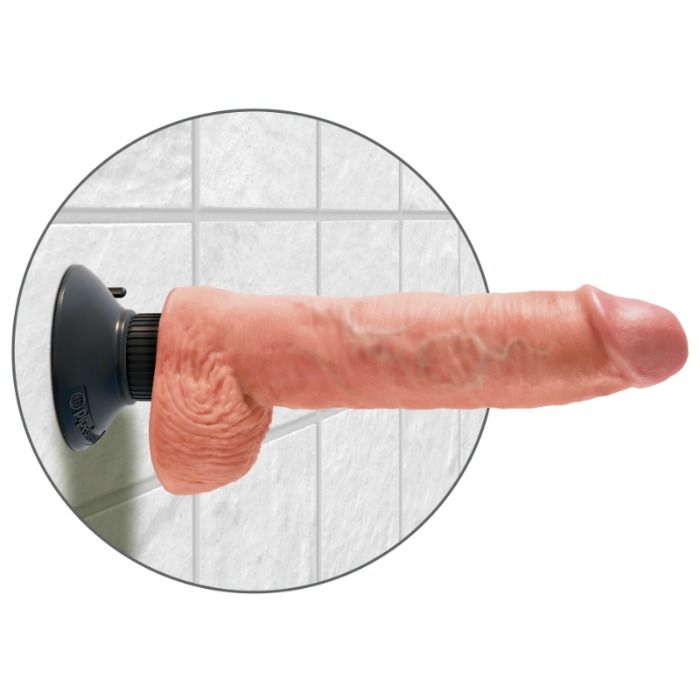 King Cock-25.5 Cm Vibratore Pene con Testicoli, Nero-Waterproof — PIPEDREAMS · Vibratori (imaginea 5)