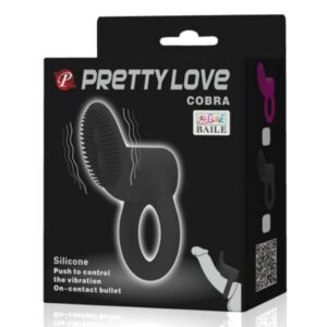 For Him-Cobra Anello Vibratore Nero-Silicone — PRETTY LOVE · Anelli & Guaine per pene (immagine 7)