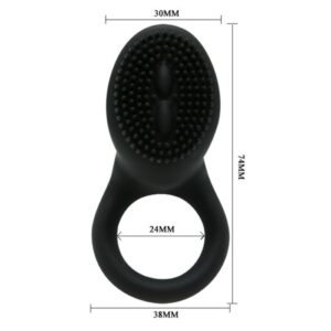 For Him-Cobra Anello Vibratore Nero-Silicone — PRETTY LOVE · Anelli & Guaine per pene (immagine 5)