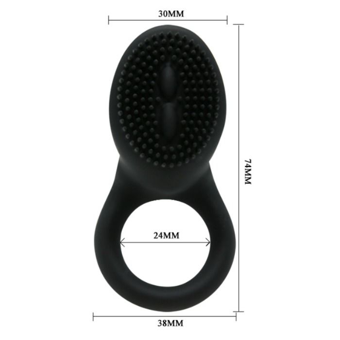 For Him-Cobra Anello Vibratore Nero-Silicone — PRETTY LOVE · Anelli & Guaine per pene (immagine 5)