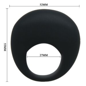 For Him-Trap Anello Vibratore Nero-Silicone — PRETTY LOVE · Anelli & Guaine per pene (immagine 5)