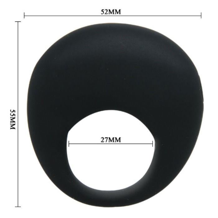 For Him-Trap Anello Vibratore Nero-Silicone — PRETTY LOVE · Anelli & Guaine per pene (immagine 5)