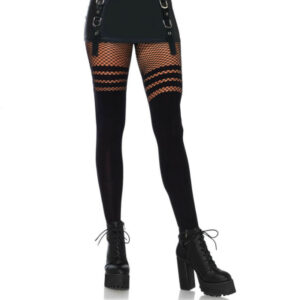 Leg Avenue Hosiery-Pantyhose senza cuciture con strisce Fishnet, One