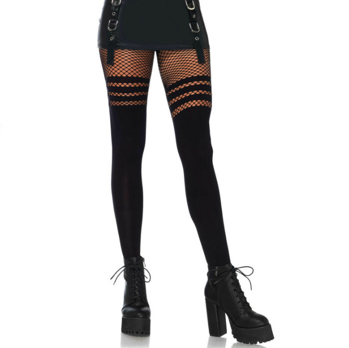 Leg Avenue Hosiery-Pantyhose senza cuciture con strisce Fishnet, One 1 Leg Avenue Hosiery-Pantyhose senza cuciture con strisce Fishnet, One · Lingerie sexy donna