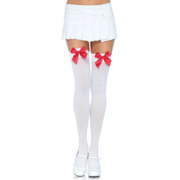 Leg Avenue Hosiery-Calze sopra il ginocchio in nylon con coda