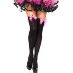 Leg Avenue Hosiery-Calze fino alla coscia in nylon con ghiera-Rosa · Lingerie sexy donna