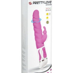 High Tech-Smart Steven Rabbit Rosa-Silicone, 12 velocità, Silenziosi — PRETTY LOVE · Vibratori (immagine 7)