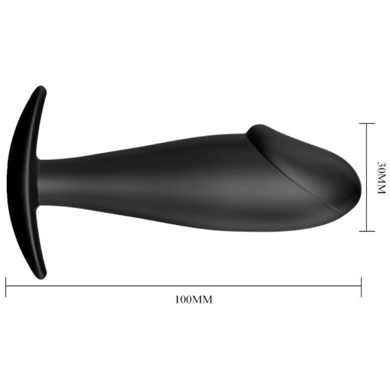 Anal Toys-Anale Plug Forma Pene Silicone Nero-Waterproof — PRETTY LOVE · Accessori BDSM (imaginea 6)