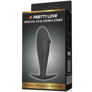 Anal Toys-Anale Plug Forma Pene Silicone Nero-Waterproof — PRETTY LOVE · Accessori BDSM (imaginea 2)