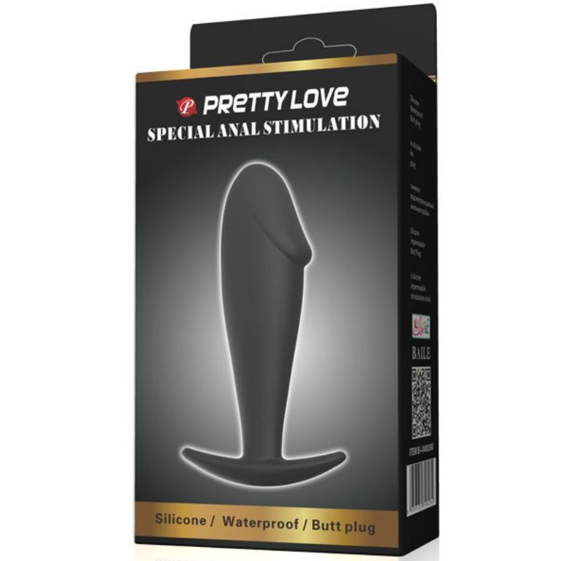 Anal Toys-Anale Plug Forma Pene Silicone Nero-Waterproof 2 Anal Toys-Anale Plug Forma Pene Silicone Nero-Waterproof — PRETTY LOVE · Accessori BDSM (imaginea 2)