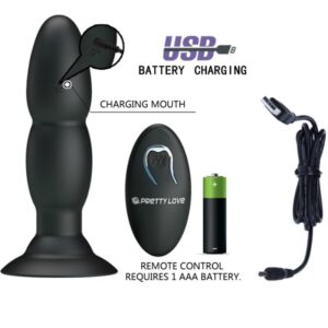 Remote Control-Plug Vibratore Rotativo con Telecomando-Silicone, 3 — PRETTY LOVE · Accessori BDSM (immagine 3)