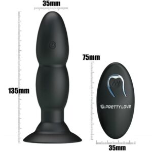 Remote Control-Plug Vibratore Rotativo con Telecomando-Silicone, 3 — PRETTY LOVE · Accessori BDSM (immagine 4)