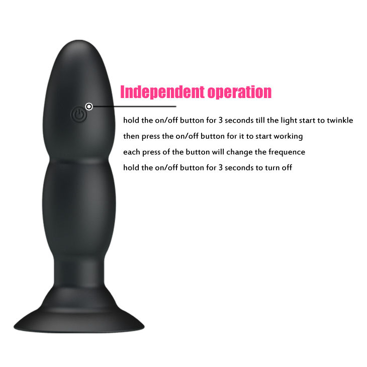 Remote Control-Plug Vibratore Rotativo con Telecomando-Silicone, 3 — PRETTY LOVE · Accessori BDSM (immagine 5)