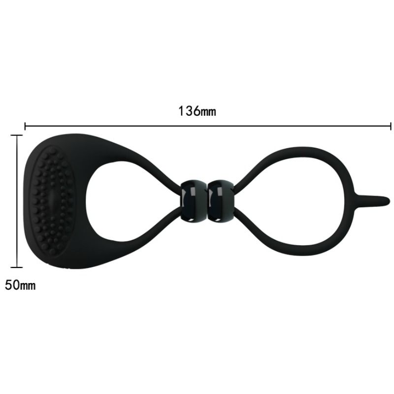 For Him-Anello doppio per pene e testicoli-silicone — PRETTY LOVE · Anelli & Guaine per pene (immagine 6)