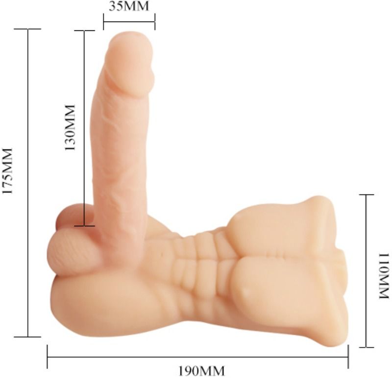 Baile For Him-Temptation Bigger Man con Vibrazione-TPR, Telecomando · Vibratori (imaginea 4)