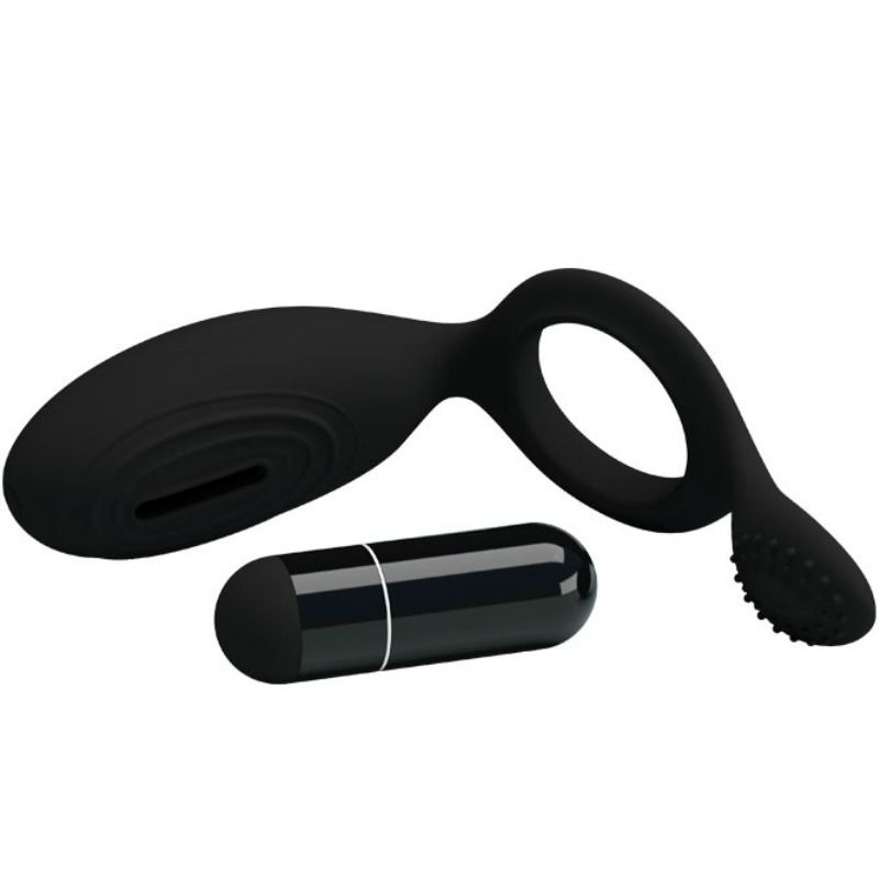 For Him-Ethel Anello Vibratore con Stimolatore-Silicone — PRETTY LOVE · Anelli & Guaine per pene (imaginea 5)