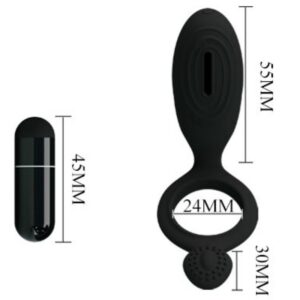 For Him-Ethel Anello Vibratore con Stimolatore-Silicone — PRETTY LOVE · Anelli & Guaine per pene (imaginea 6)