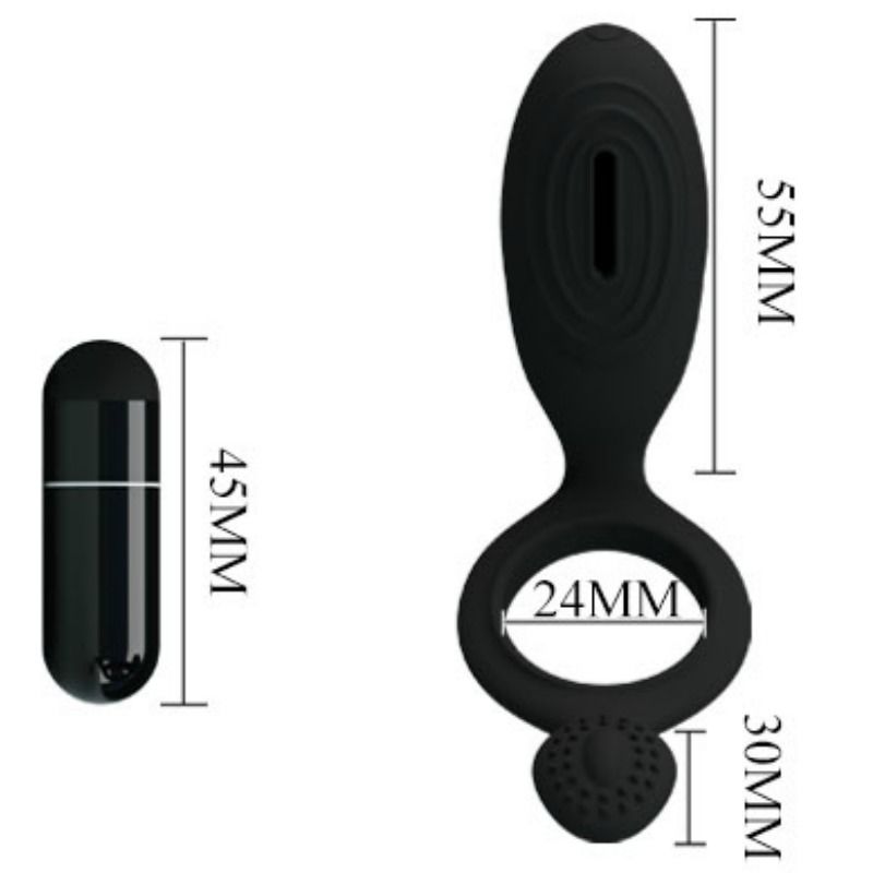 For Him-Ethel Anello Vibratore con Stimolatore-Silicone — PRETTY LOVE · Anelli & Guaine per pene (imaginea 6)