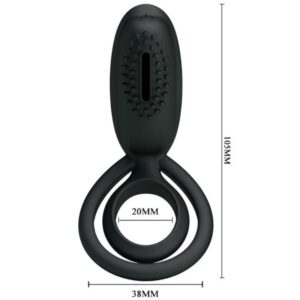For Him-Esther Anello Vibratore con Stimolatore Clitorideo-Silicone — PRETTY LOVE · Anelli & Guaine per pene (imaginea 5)