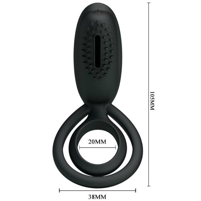 For Him-Esther Anello Vibratore con Stimolatore Clitorideo-Silicone — PRETTY LOVE · Anelli & Guaine per pene (imaginea 5)
