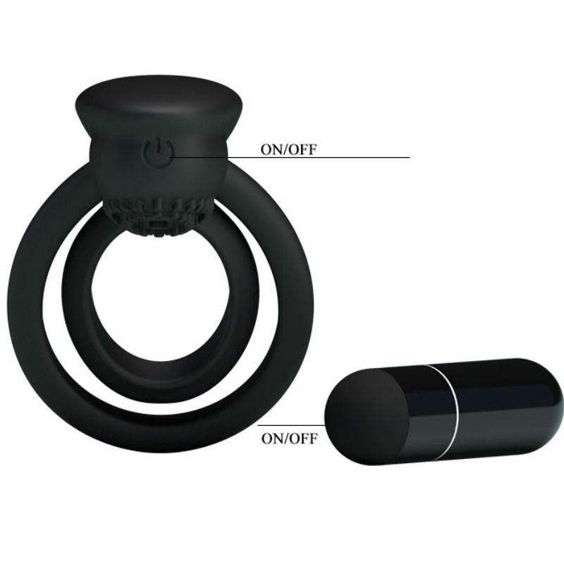 For Him-Esther Anello Vibratore con Stimolatore Clitorideo-Silicone — PRETTY LOVE · Anelli & Guaine per pene (imaginea 6)