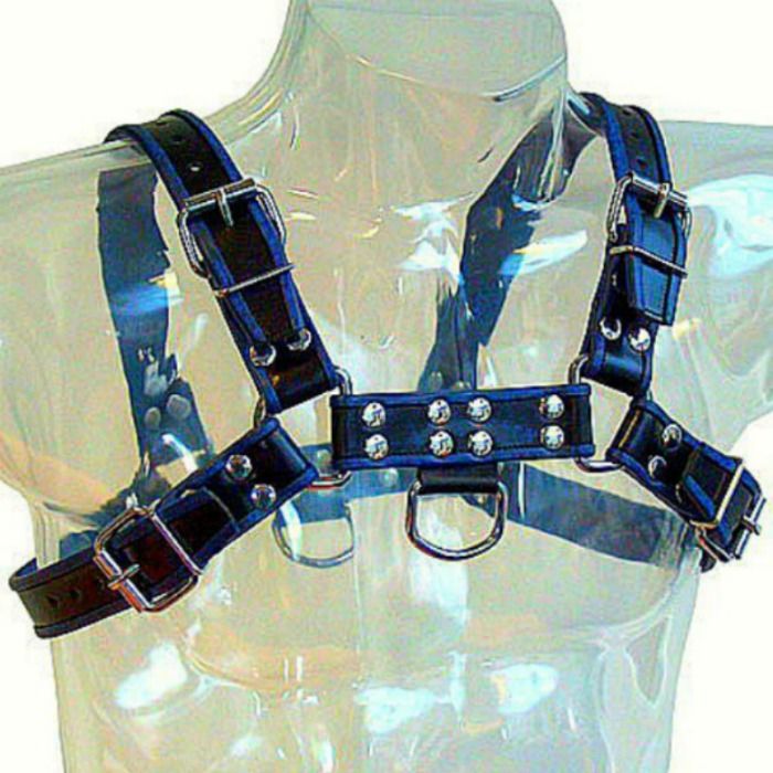 Leather Body-Imbracatura Pettorale in Pelle Blu e Nero Bulldog 2 Leather Body-Imbracatura Pettorale in Pelle Blu e Nero Bulldog · Giocattoli in metallo & vetro (imaginea 2)