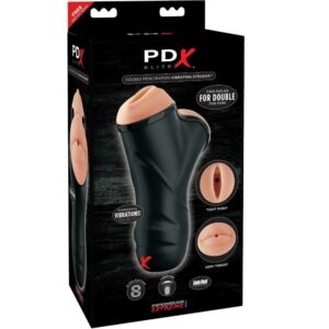 Pdx Elite-Masturbatore Vibratore Doppia Penetrazione-Waterproof