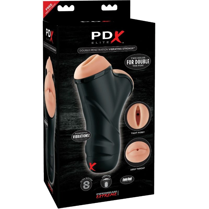 Pdx Elite-Masturbatore Vibratore Doppia Penetrazione-Waterproof 1 Pdx Elite-Masturbatore Vibratore Doppia Penetrazione-Waterproof — PIPEDREAMS · Masturbatori