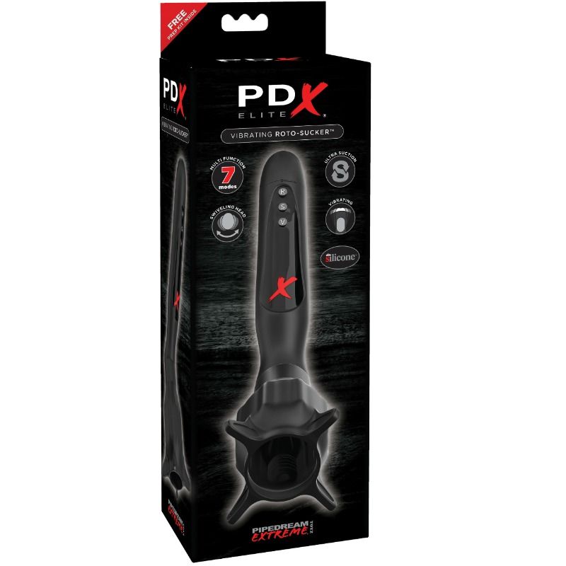 Pdx Elite-Stimolatore vibrante con Roto-succo e aspirazione-silicone 2 Pdx Elite-Stimolatore vibrante con Roto-succo e aspirazione-silicone — PIPEDREAMS · Masturbatori (imaginea 2)