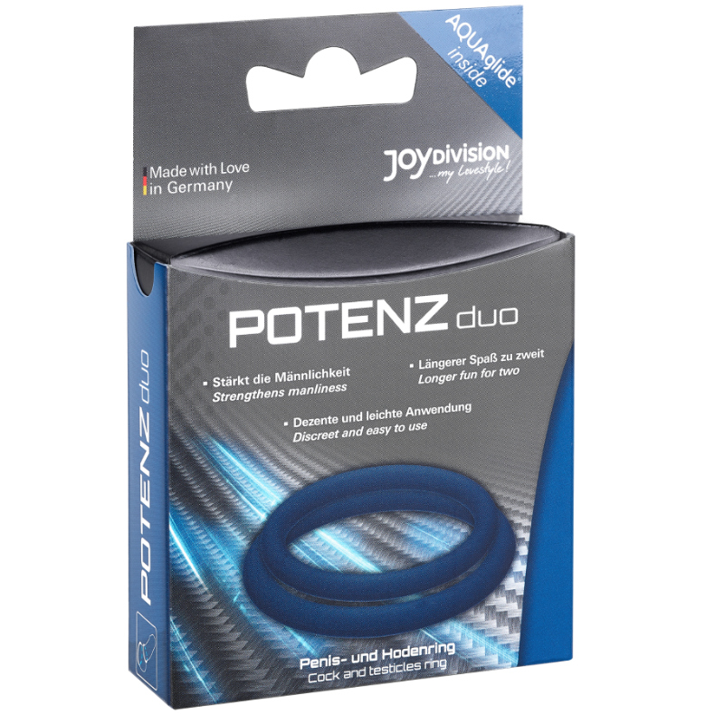 Joydivision Potenzduo-Potenzduo Blue Rings - M 5 Joydivision Potenzduo-Potenzduo Blue Rings - M · Anelli & Guaine per pene (imaginea 5)