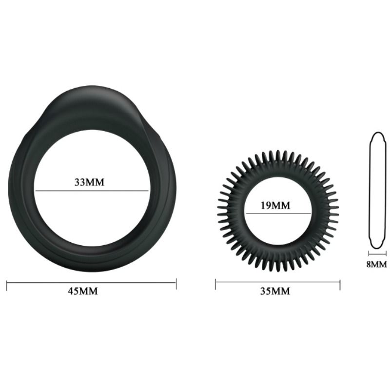 Baile For Him-Kit 2 Anelli di Silicone Ring Manhood · Anelli & Guaine per pene (immagine 4)