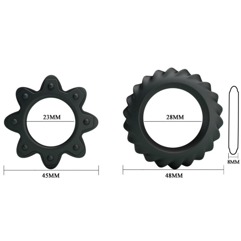 Baile For Him-Kit 2 Anelli di Fiore in Silicone, sommergibili · Anelli & Guaine per pene (imaginea 5)